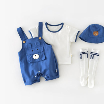 Bear dungaree set
