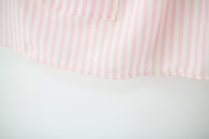 Striped double pocket boat collar dress