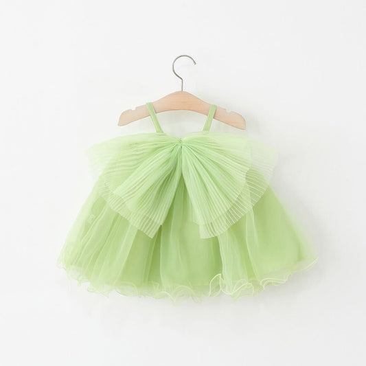Bow net strap dress