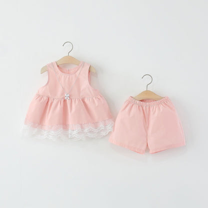 Lace top and shorts set