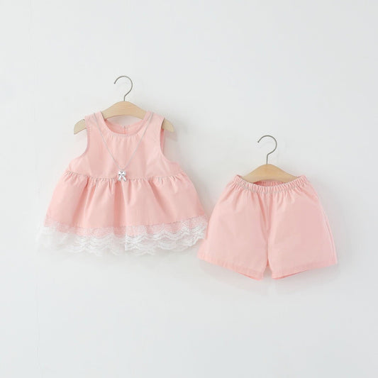 Lace top and shorts set