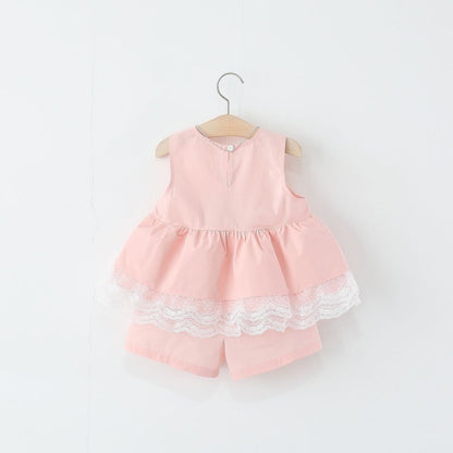 Lace top and shorts set