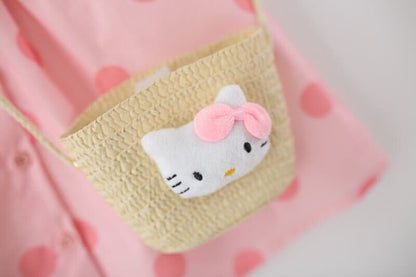 Polka dot buttoned dress with sling