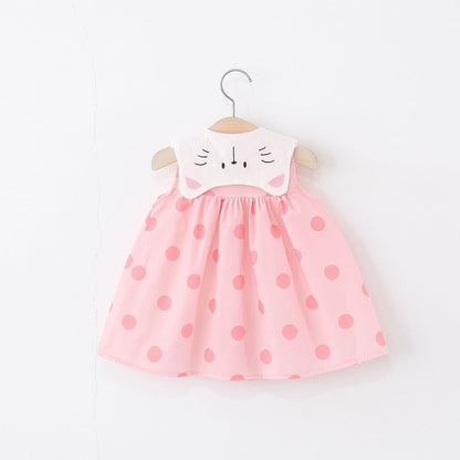 Polka dot buttoned dress with sling