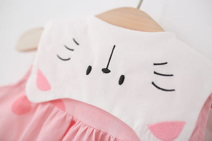 Polka dot buttoned dress with sling