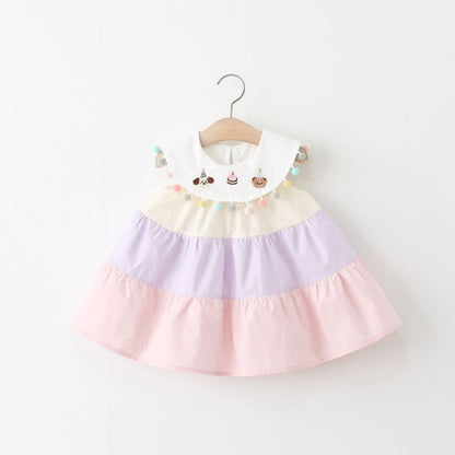 Three tone Pom Pom dress