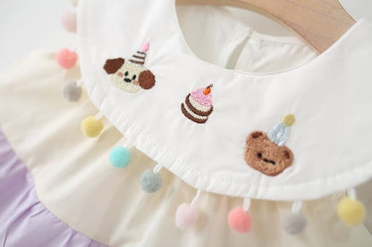 Three tone Pom Pom dress