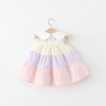 Three tone Pom Pom dress