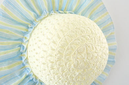 Multi striped lace dress with hat