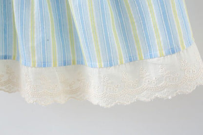 Multi striped lace dress with hat