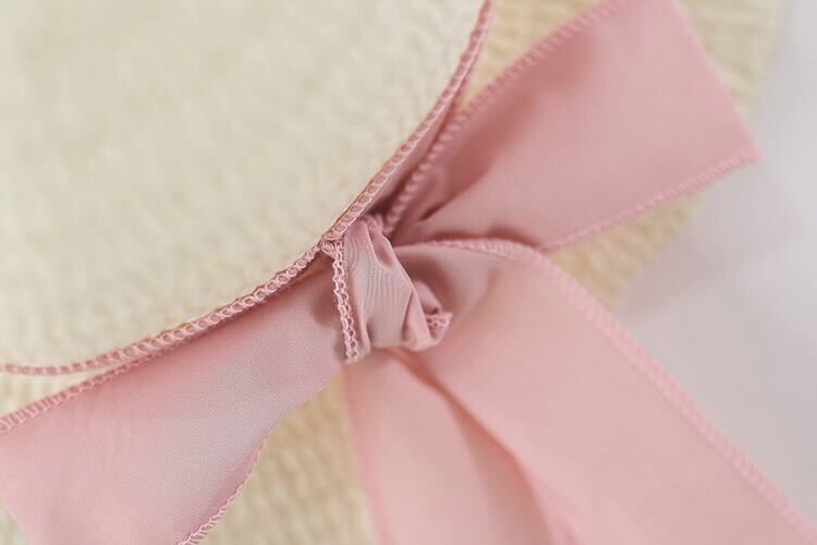 Ruffle cherry two tone dress with hat