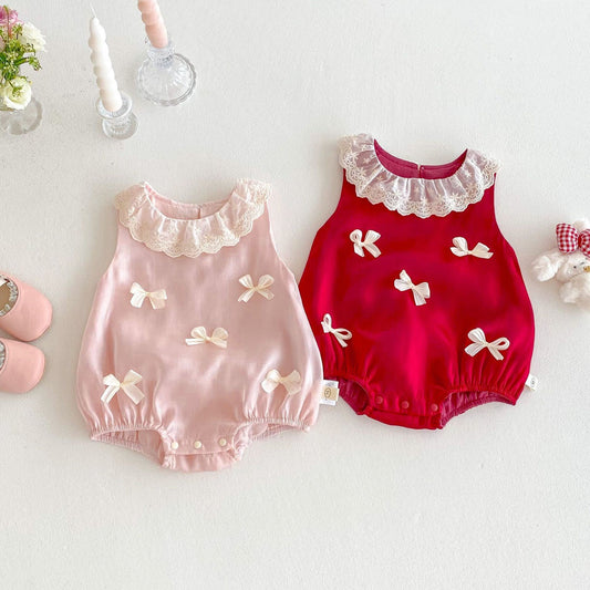 Bow lace premium romper