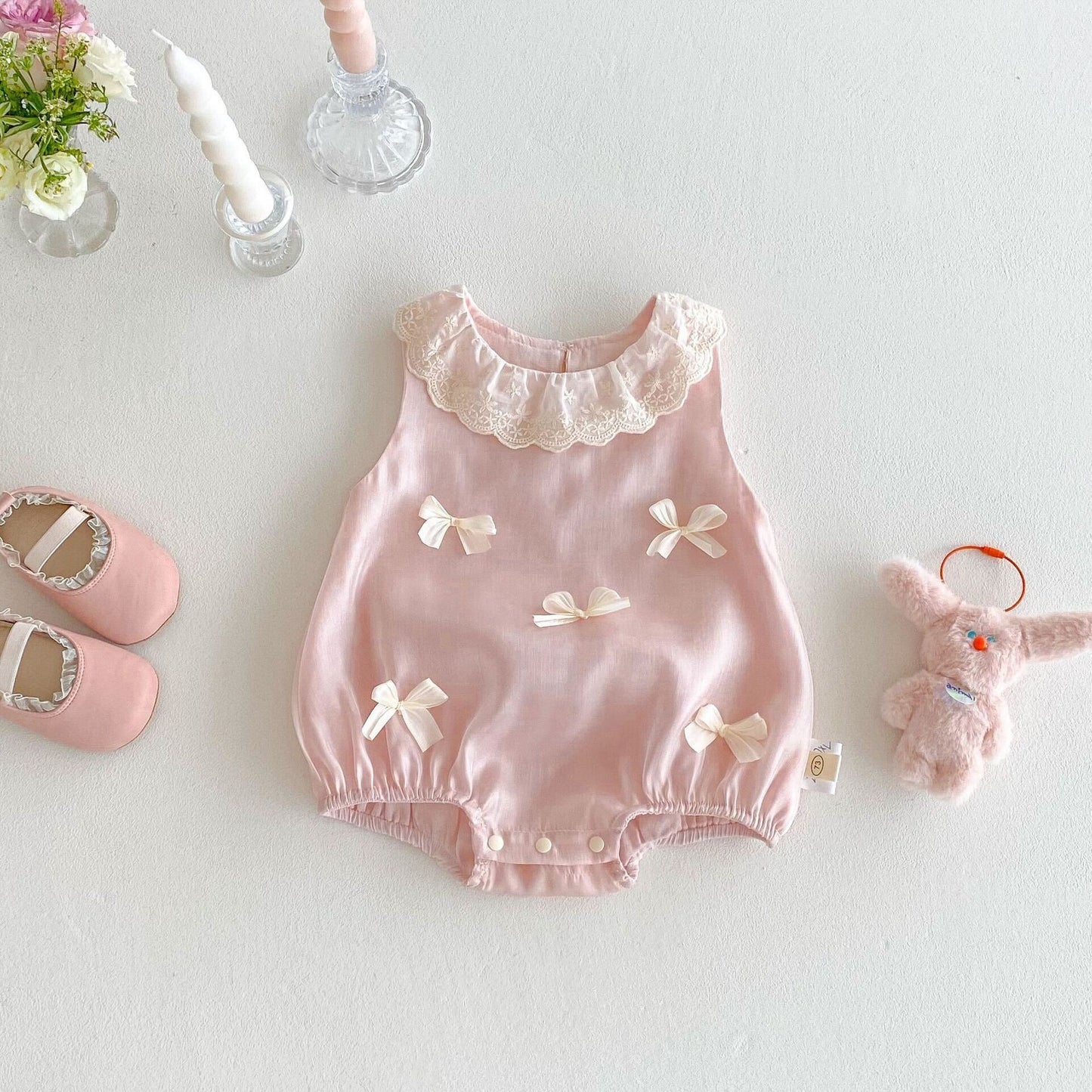 Bow lace premium romper