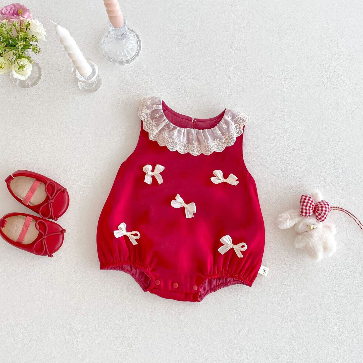 Bow lace premium romper