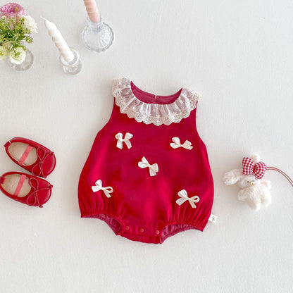 Bow lace premium romper