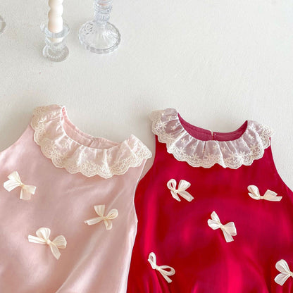 Bow lace premium romper