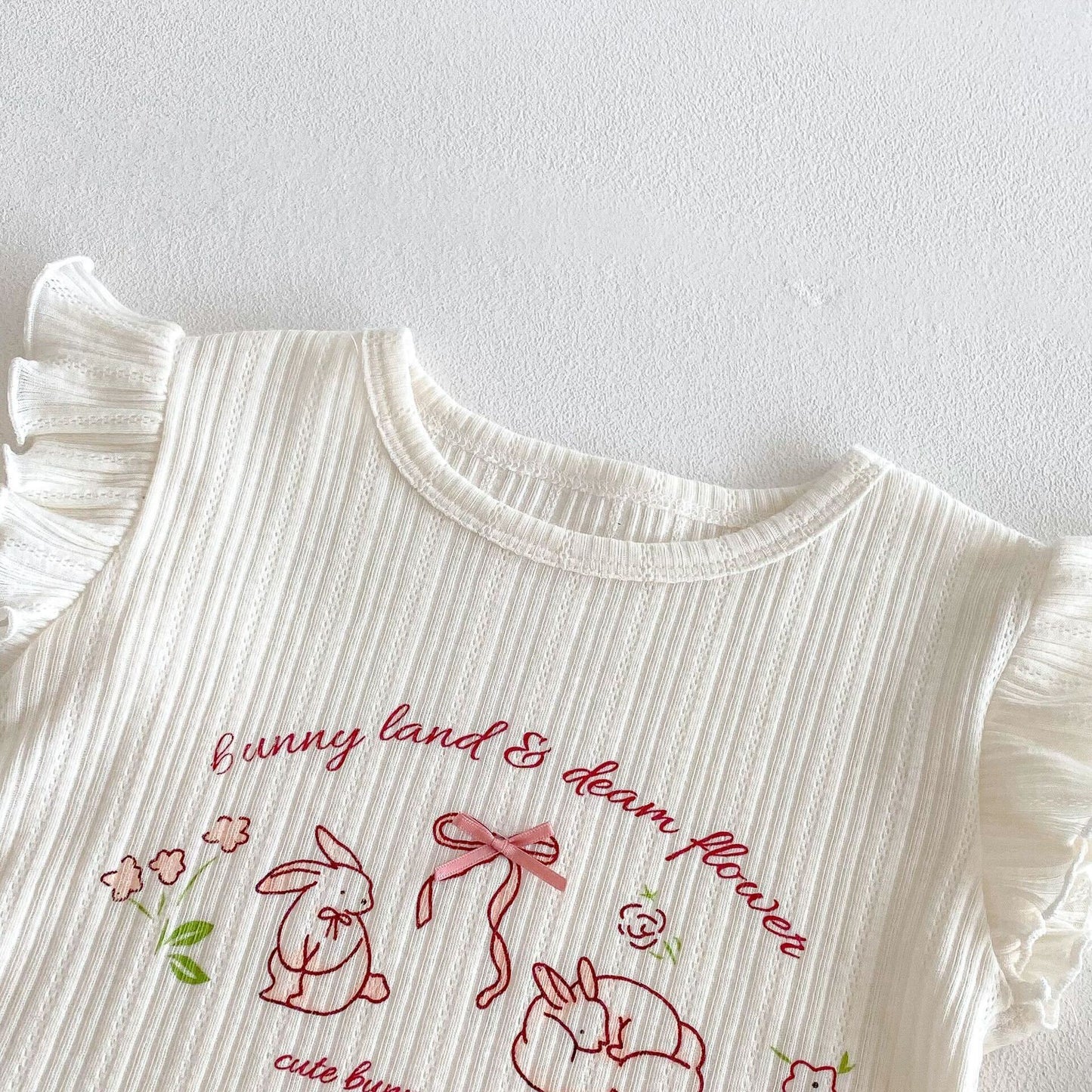 Printed ribbed top and checkered stylish shorts set