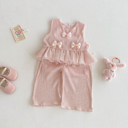 Three bow pink set