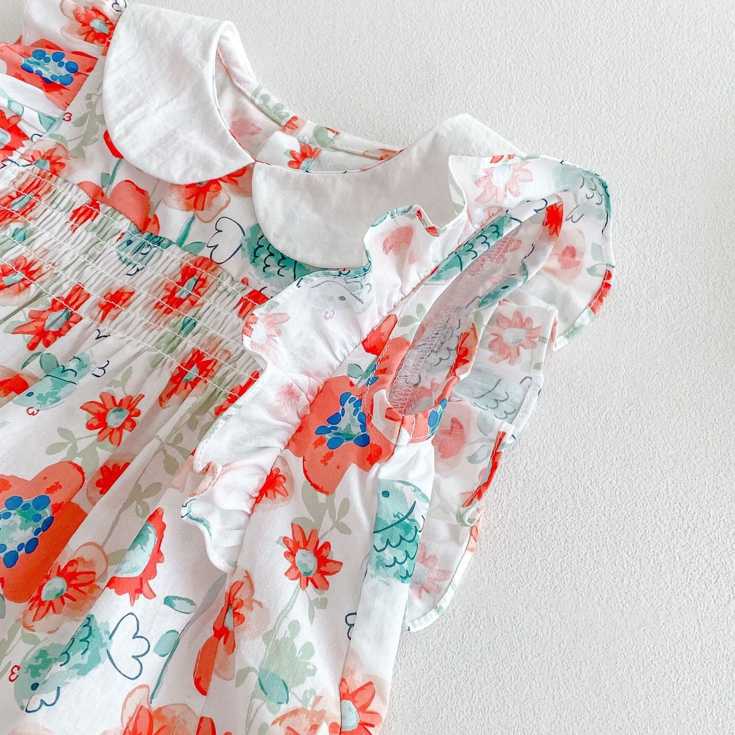 Floral ruffle sleeves top and shorts set