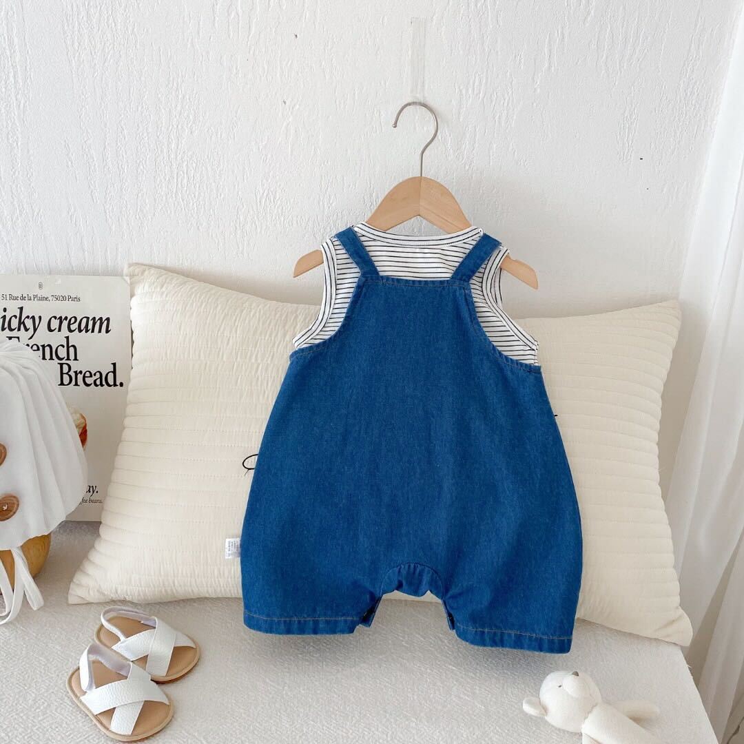 Duck denim romper with tshirt