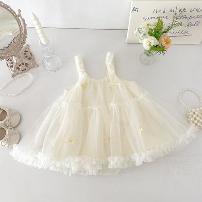 Ruffle net dress with tshirt premium set