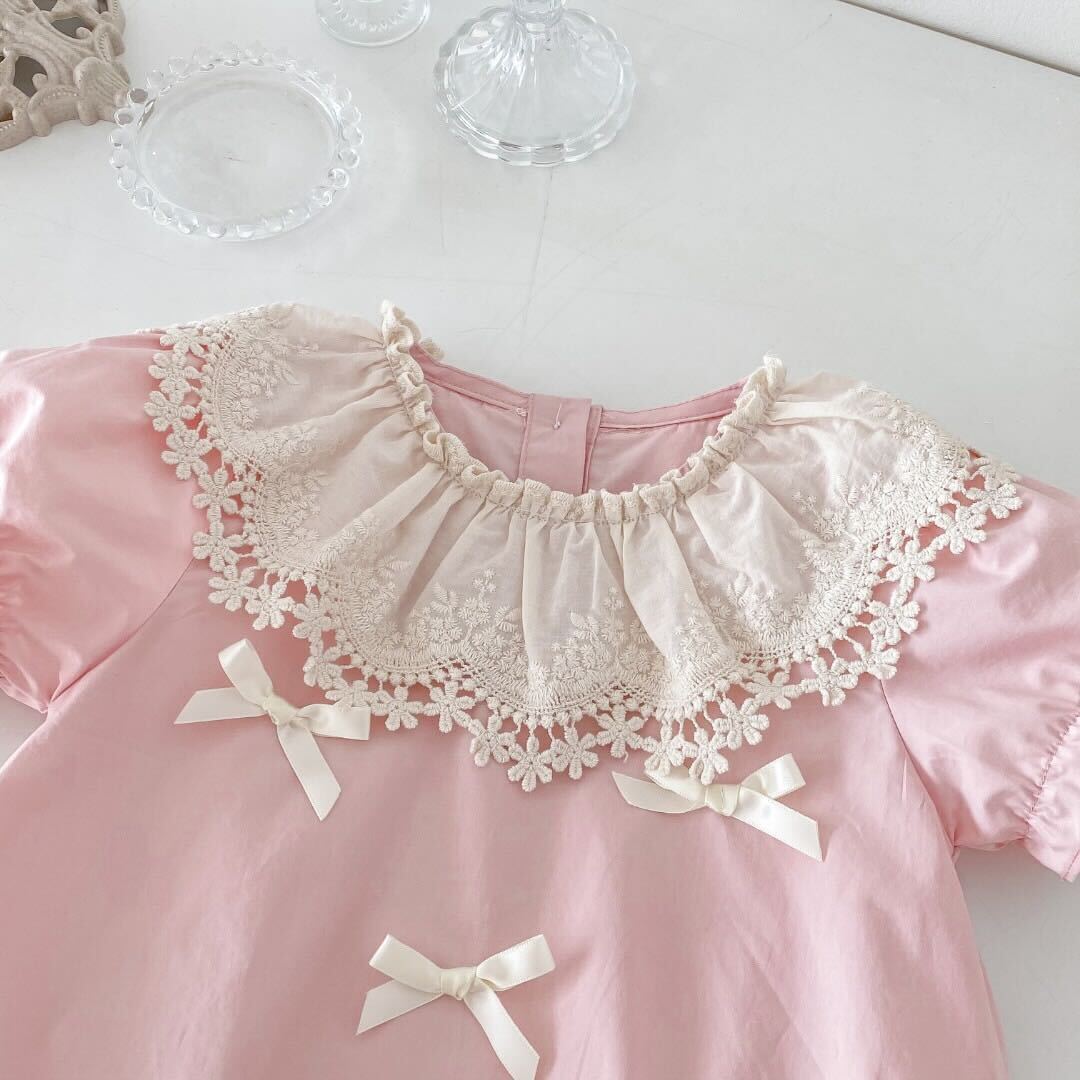 Lace collar premium romper