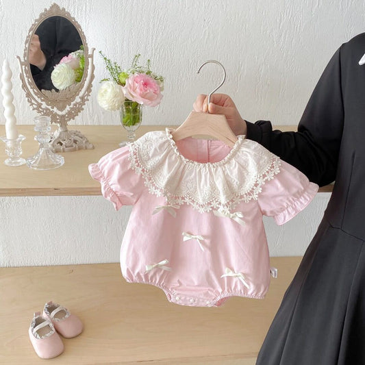 Lace collar premium romper