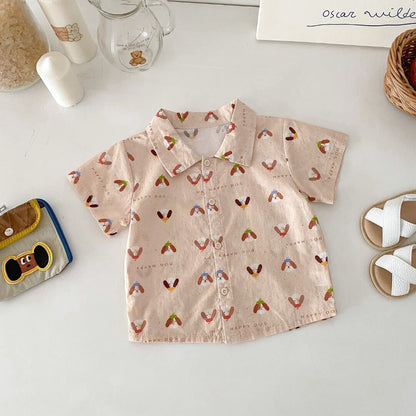 Dog printed shirt and cargo shorts premium set