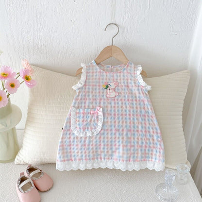Rabbit checkered lace dress