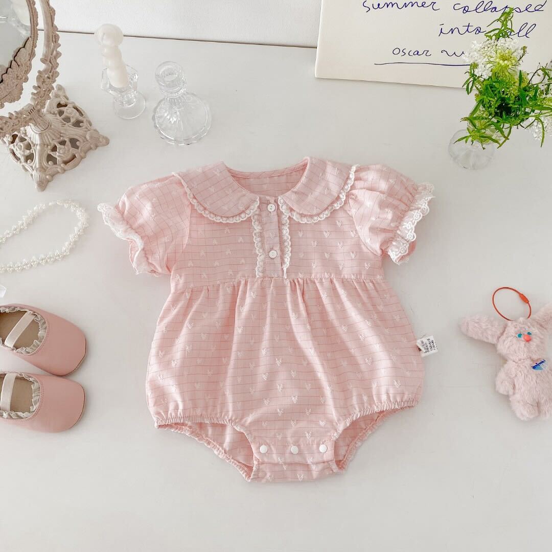 Embroidered lace classy romper