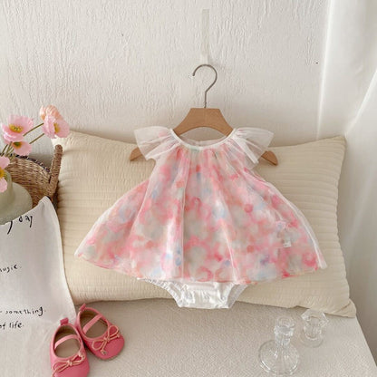 Three layered floral premium romper