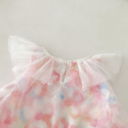 Three layered floral premium romper