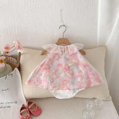 Three layered floral premium romper