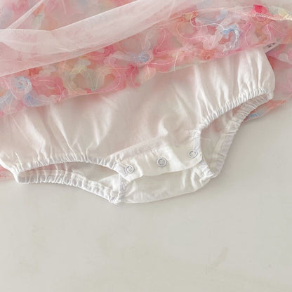 Three layered floral premium romper