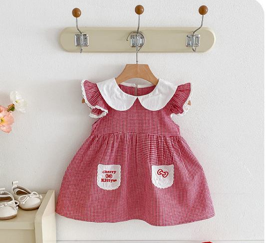 Cherry and Kitty checkered dress