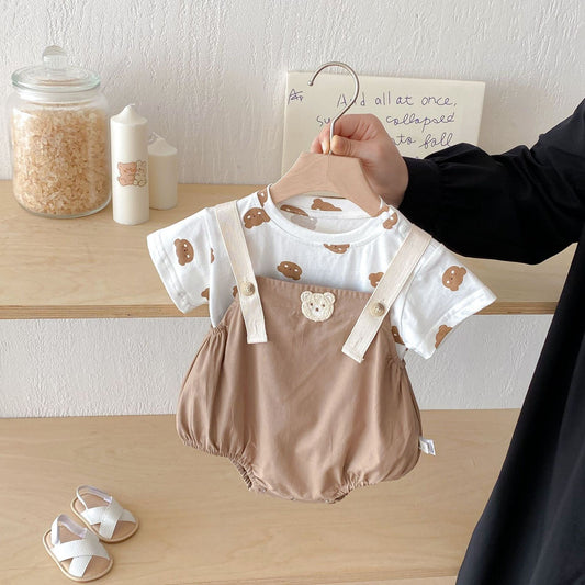 Bear tshirt and romper set