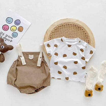 Bear tshirt and romper set