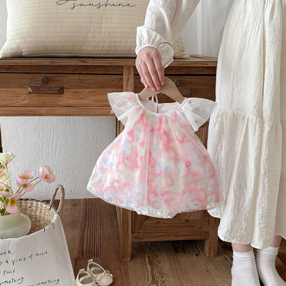 Three layered floral premium romper