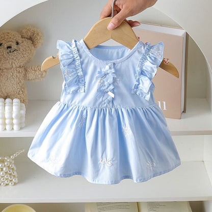 Bow made dress style romper