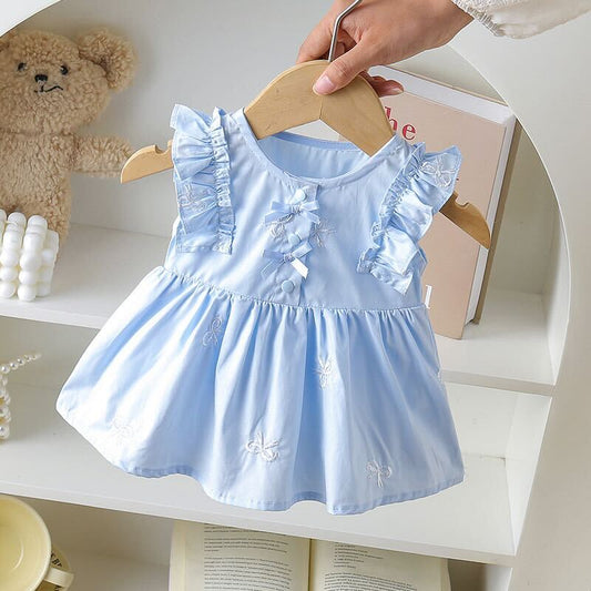 Bow made dress style romper