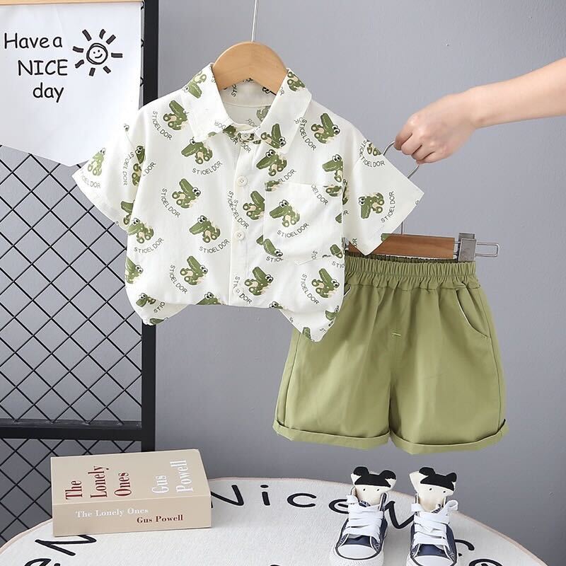 Teddy bear printed summer set