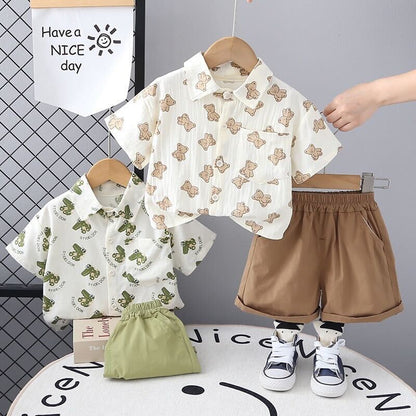 Teddy bear printed summer set