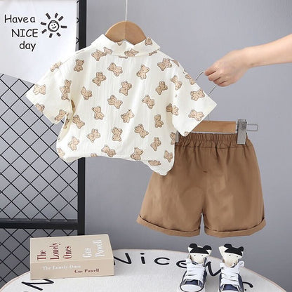 Teddy bear printed summer set