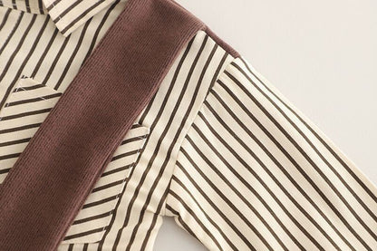 Striped shirt with scarf set