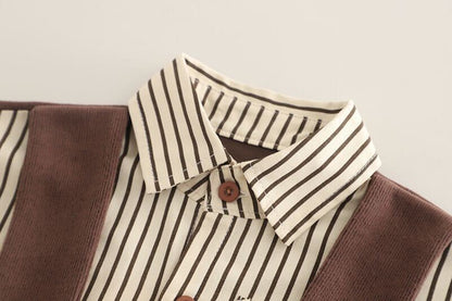 Striped shirt with scarf set