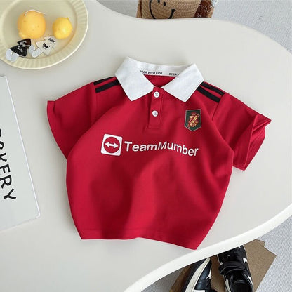 Red and white football jersey set