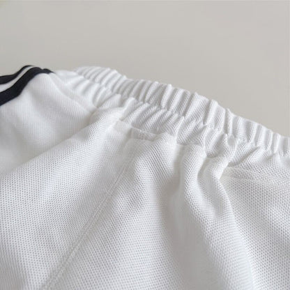 Red and white football jersey set