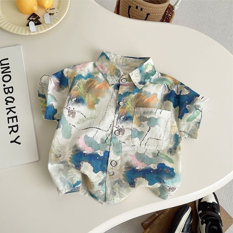 Printed shirt and shorts summer set