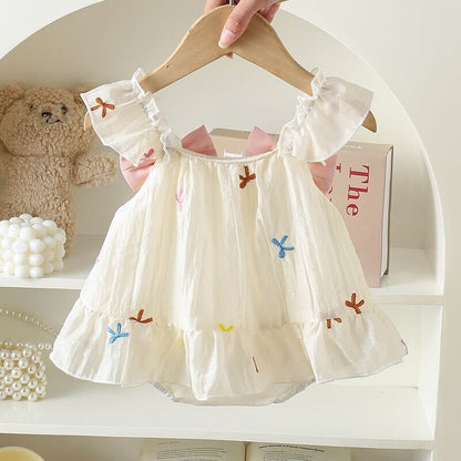 Double bow dress style romper