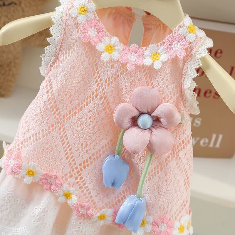 Lace flower romper